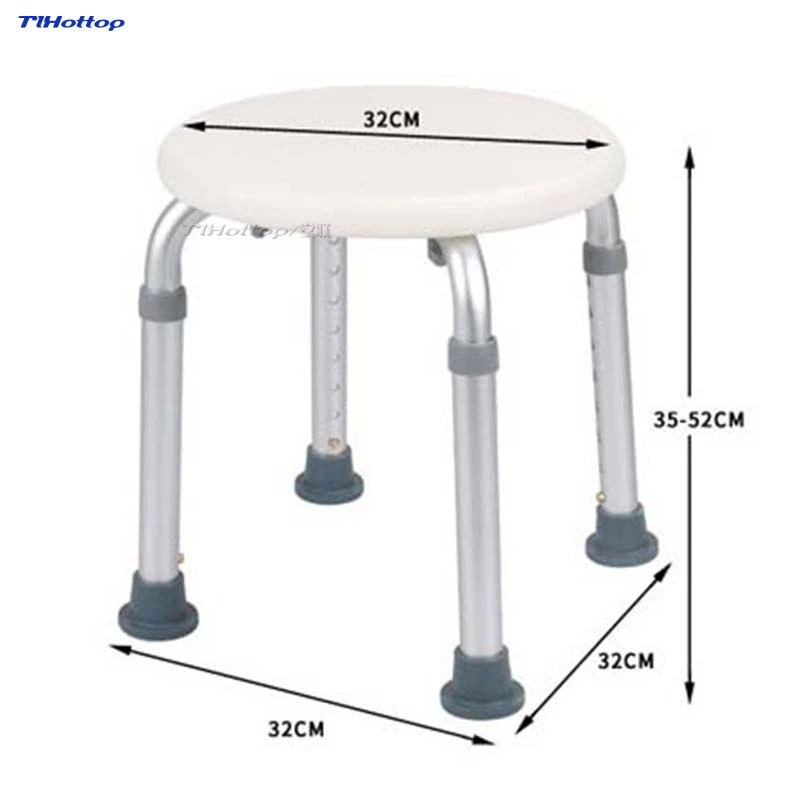 Tlhottop-Anti-skid Round Stool for the Elderly, Bath Chair, Solid, Easy to Install