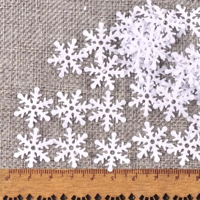 100Pcs/lot Mix Applique Polyester Felt Artificial Snowflake Patch Sticker Non-woven Patches For DIY Crafts Christmas Decoration