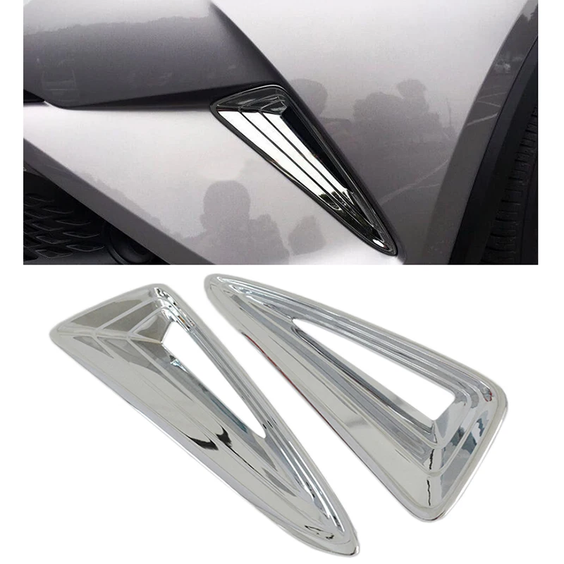 

2pcs/set ABS Chrome Exterior Front Bumper Side Grille Cover Trim For Toyota C-HR CHR 2016-2017 2018 Car styling