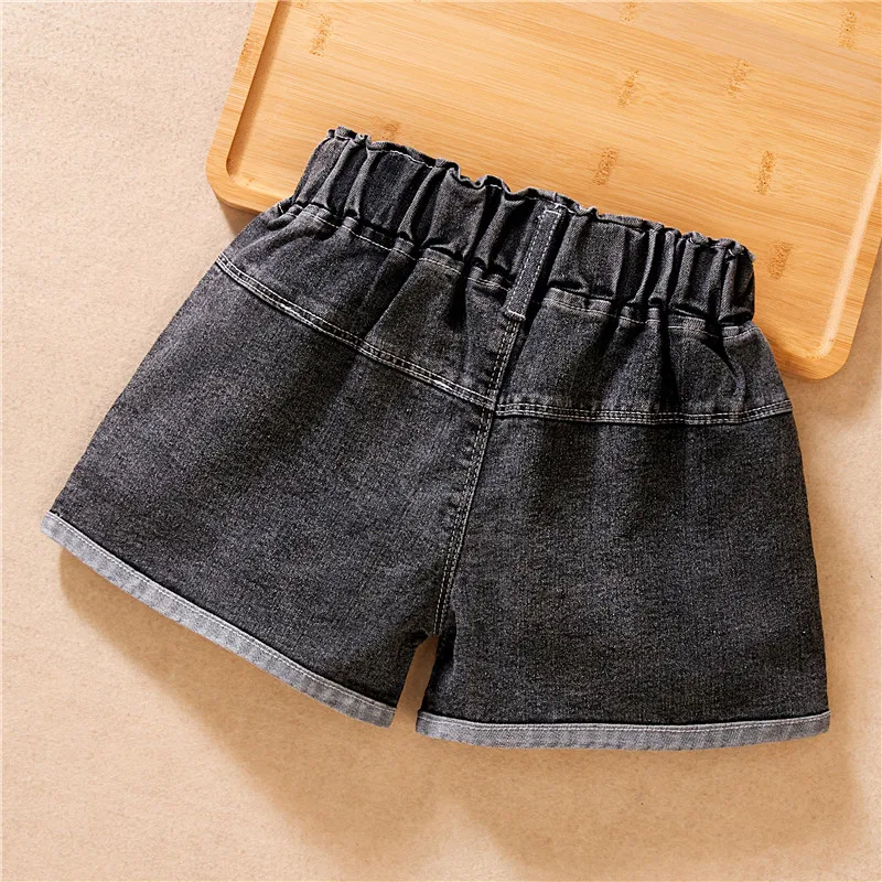 IENENS Fashion Girls Denim Pants Shorts Girl Thin Soft Trousers Jeans Kids Children Casual Clothes Clothing 4-13 Years