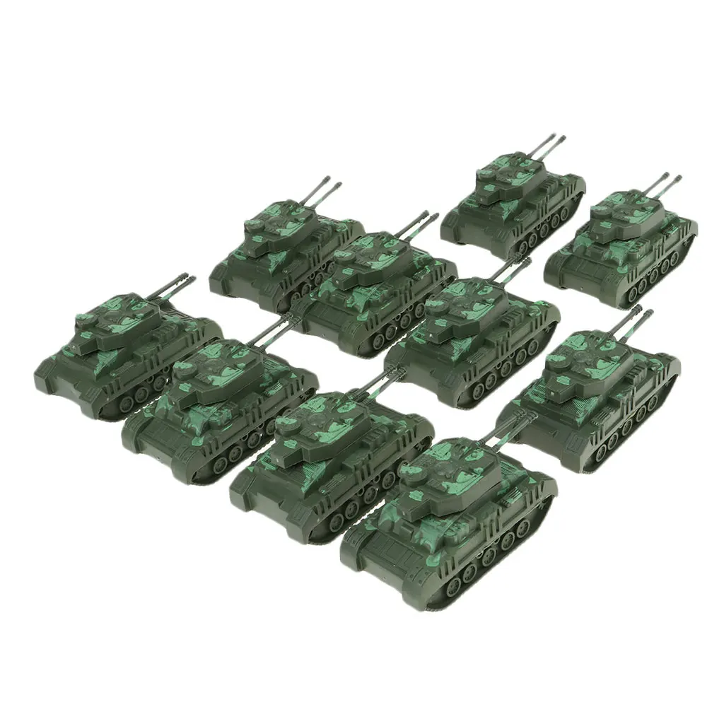 10x Military Tank Model Heavy Tank Sand Table Model Home Decor Pocket Toy