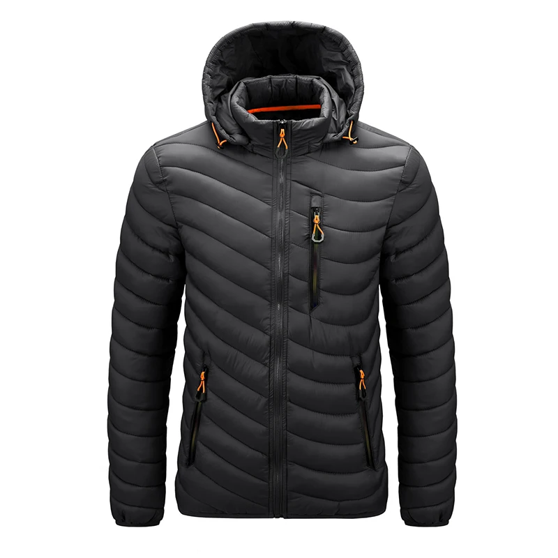 Jaqueta puffer masculina com capuz, parkas macias, corta-vento quente, casaco casual masculino, alta qualidade, moda primavera, inverno, novo, 2022