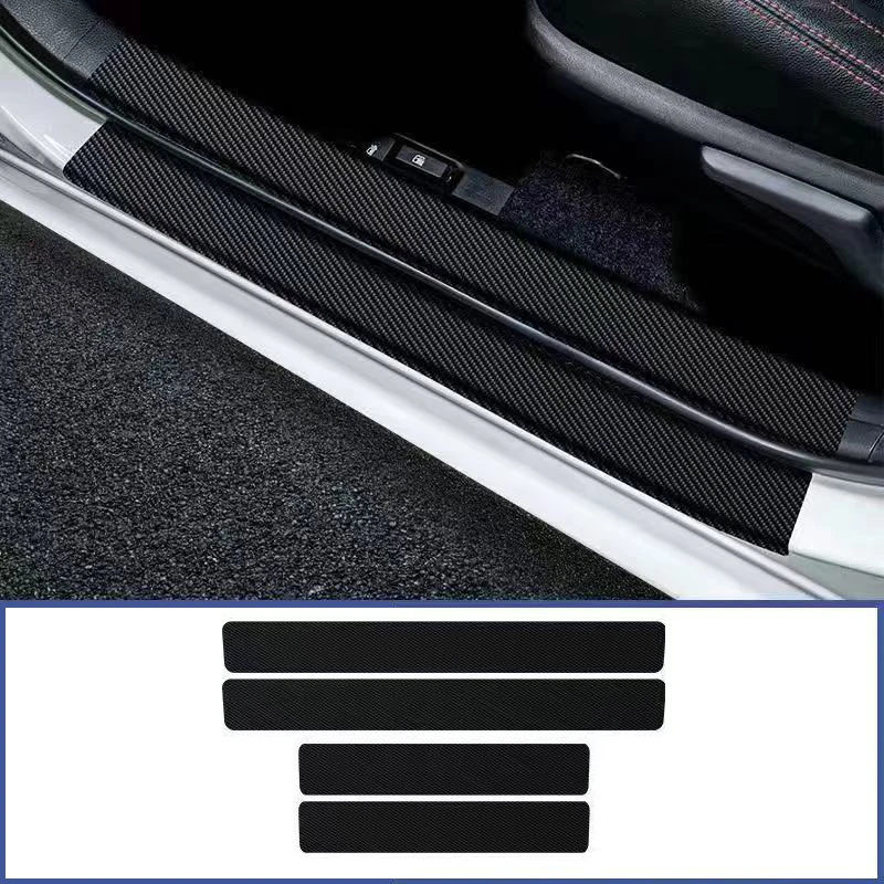 4PCS Car Door Threshold Sill Guard Protector Stickers For HONGQI H5 HS5 HS7 HS9 Car Styling Accessories