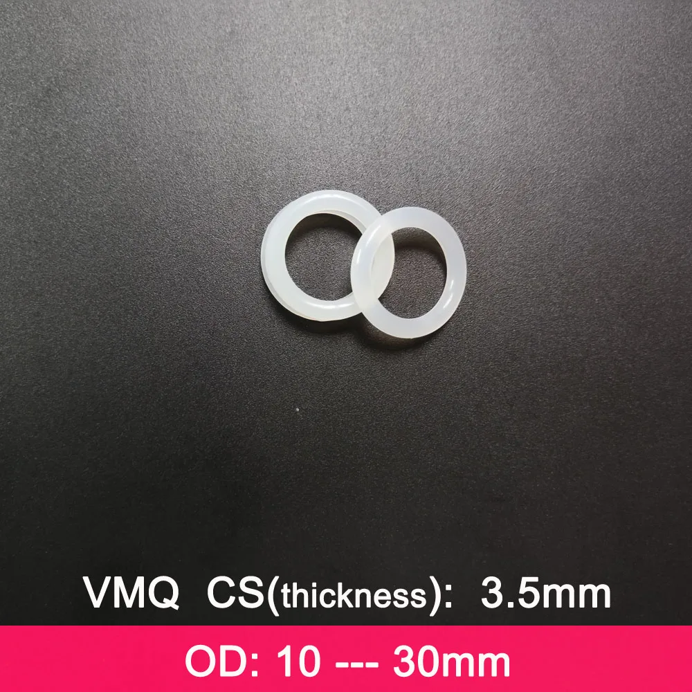 

VMQ Rubber Ring Gasket C/S 3.5mm OD 10/11/12/13/14/15/16/17/18/19/20/21/22/23/24/25/26/27/28/29/30mm O Ring Silicone Seal Washer