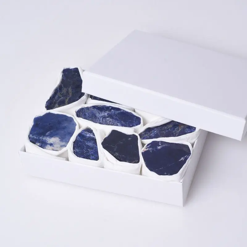 a box  Natural Blue-vein stone minerals quartz tumbled stone large size blue-veins stone gemstone gravel for gifts