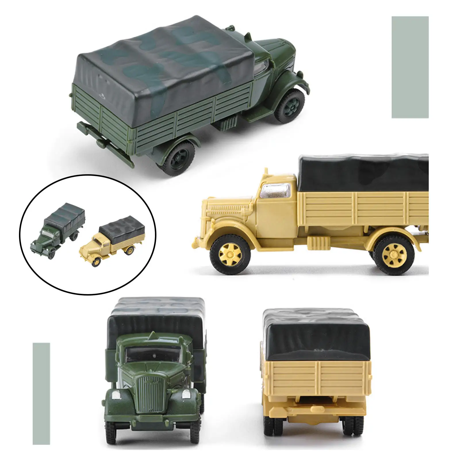 

Set of 2x1: 72 4D Assemble Truck Toy Plastic Building Kit EducationalSimulation Chariot 80 Wheeled Collectibles Armored Vehicle