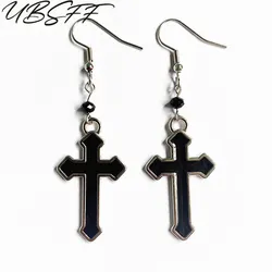 2021 Hot Sale Enamel Dripping Oil Simple Catholicism Crosses Earring Charm for DIY Creative Earring Jewelry Findings