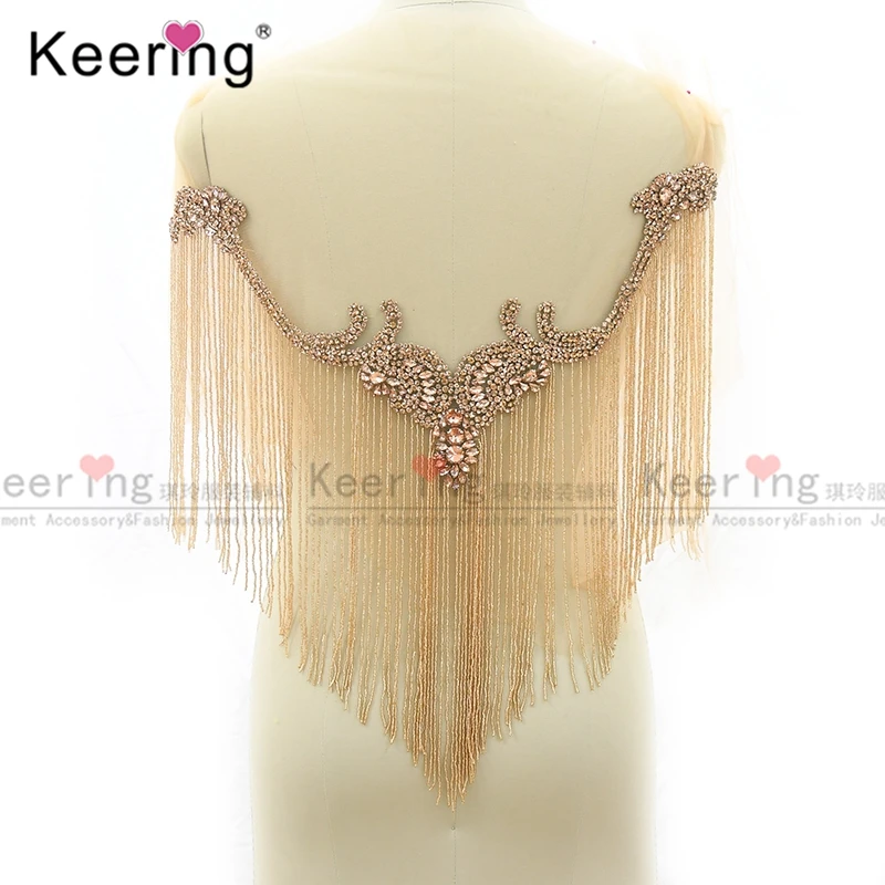 Waterfall Dangling Tassel for Party Dress, Body Applique, Rose Gold, WDP-246, Hot Sale