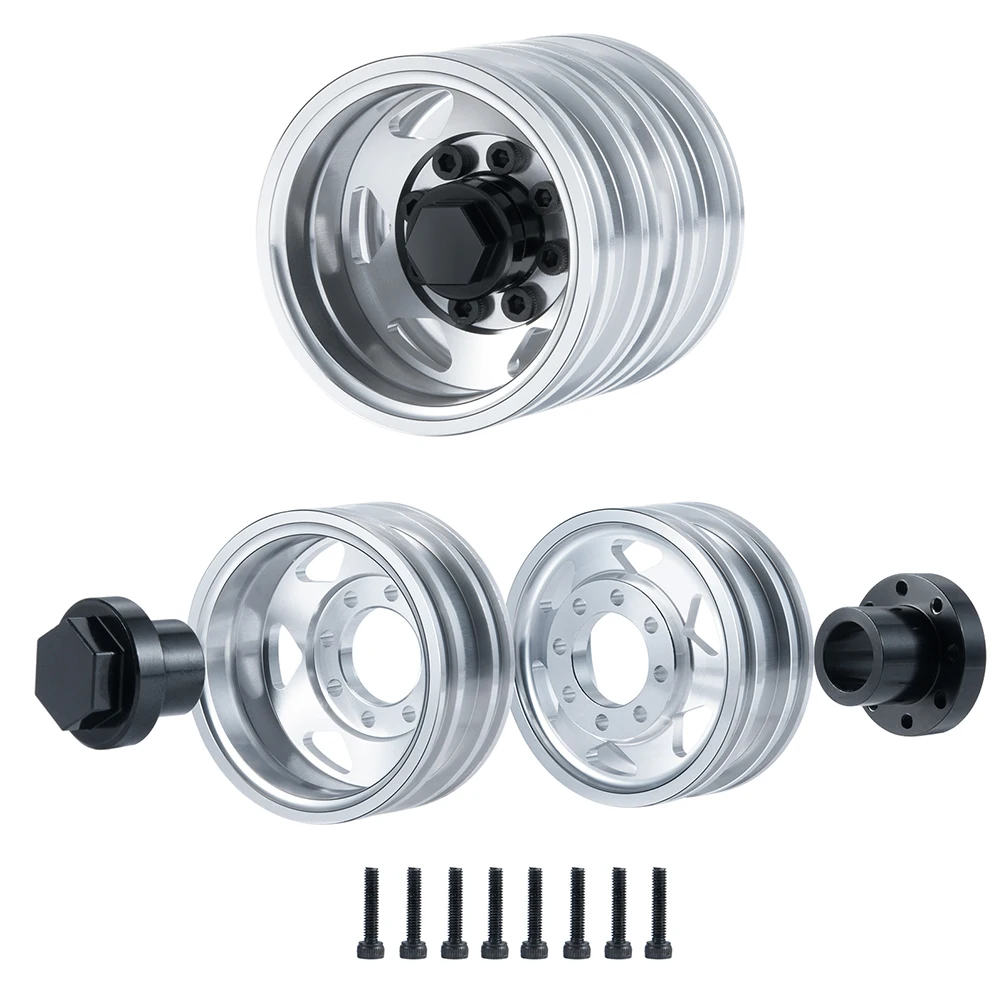 TRINOOD Aluminium Achter Beadlock Velg Hub voor Tamiya 1/14e Schaal RC Tractor Truck Trailer Auto Upgrade Onderdelen