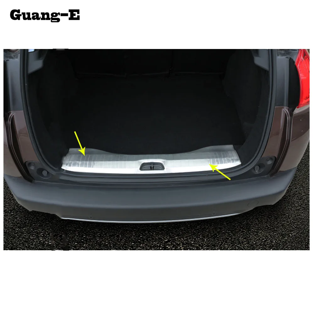 Car Stainless Steel Inner Built Rear Bumper Protection Trim Plate Lamp Pedal Trunk For Peugeot 2008 2014 2015 2016 2017 2018