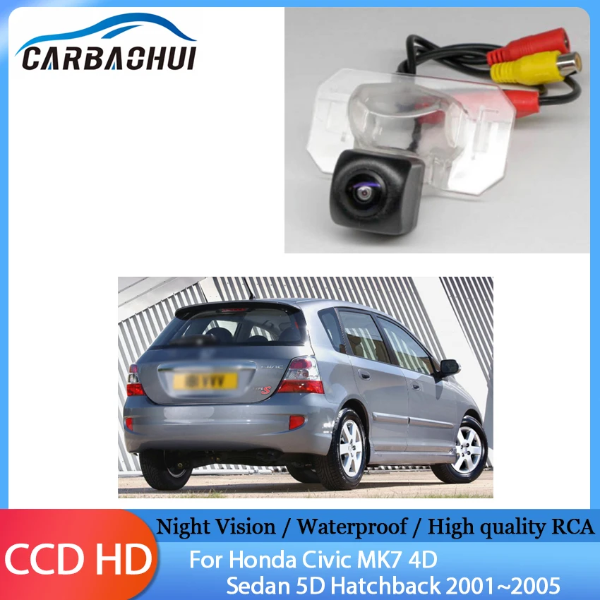 Car Back up Parking Camera Rear View Reversing Camera HD CCD Night Vision For Honda Civic MK7 4D Sedan 5D Hatchback 2001~2005