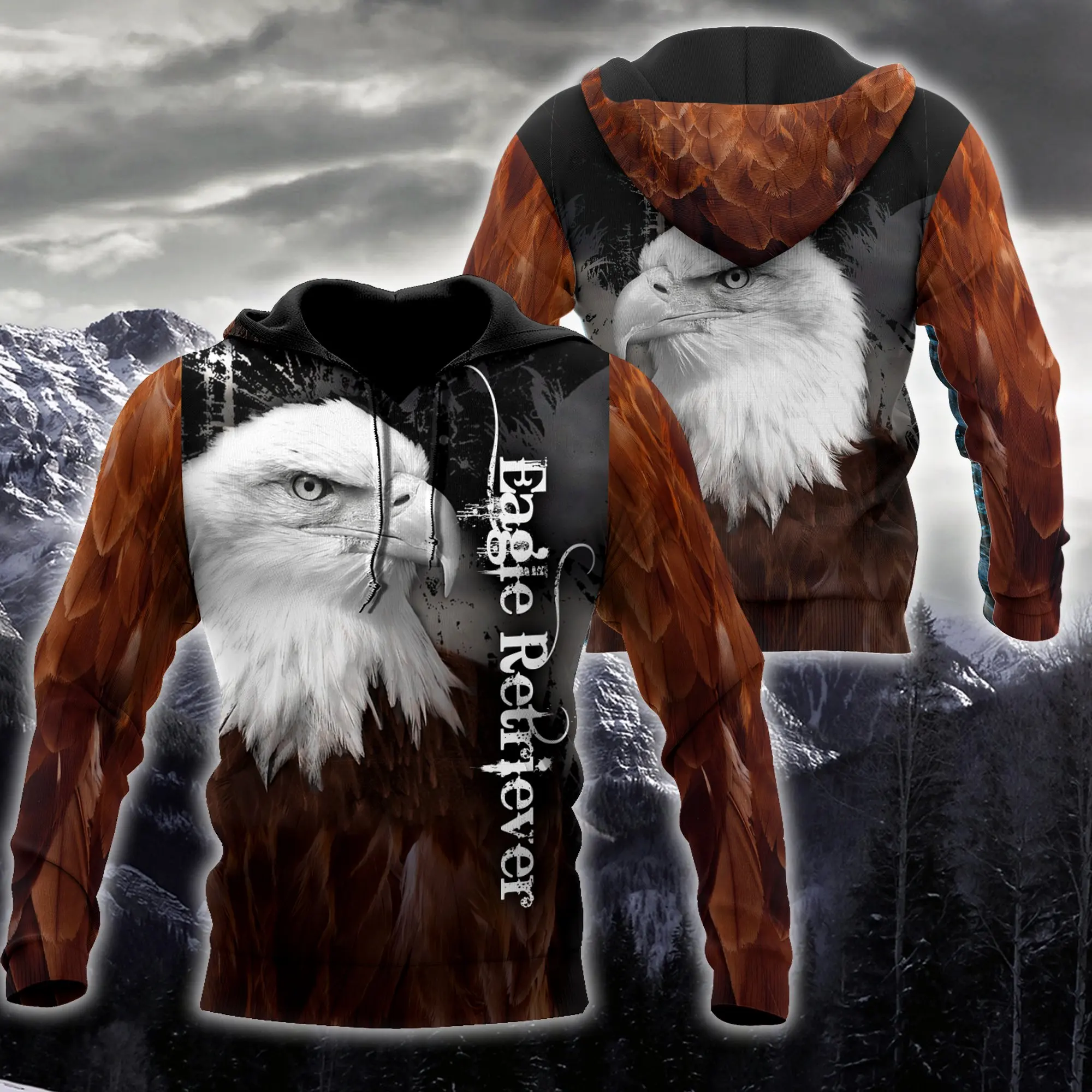 Mooie Dier Liefde Eagle 3D Gedrukt Mode Heren Herfst Hoodie Sweatshirt Unisex Streetwear Casual Zip Jas Trui KJ516