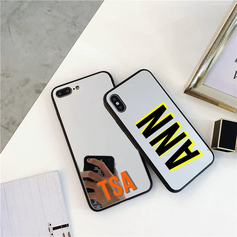 Custom Initial Letters Mirror Case for iphone 13 pro 12 Pro Max SE 2020 Case Soft Cover for iphone 11 Case 8 Plus XS XR 6 7 Plus