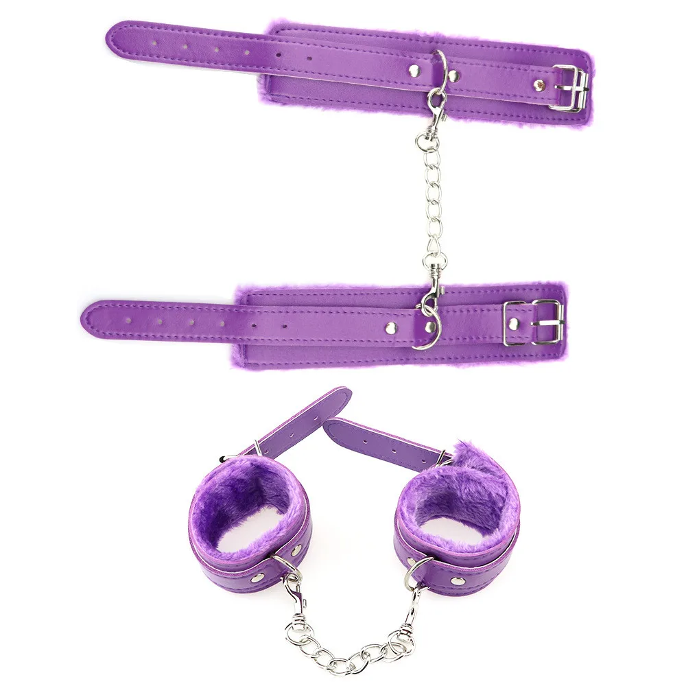 Adjustable Women Sex Plush Handcuffs BDSM Bondage Ankle Cuffs Erotic Whips Adult Games Sex Toys for Couples Flogger Cosplay Tool