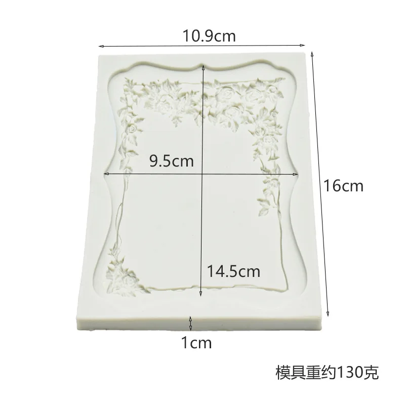 Vintage Silicone Photo Frame Vine Leaf Cake Fondant Mold Chocolate Fringe Decor Mould Home Kitchen Baking Tools Bakeware H476