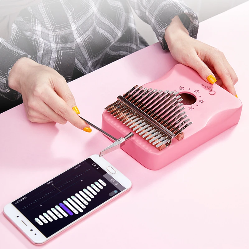 Cega Pink Thumb Piano 17 Keys Kalimba Wooden Double Finger Keyboard Piano Mini Kalimbas Musical Instruments Girl Christmas Gifts