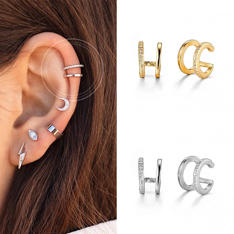 Prevent Allergies 925 Silver Minimalist Female Ear Clips Without Pierced Ears Exquisite And Fashion High-Quality Birthday Gifts