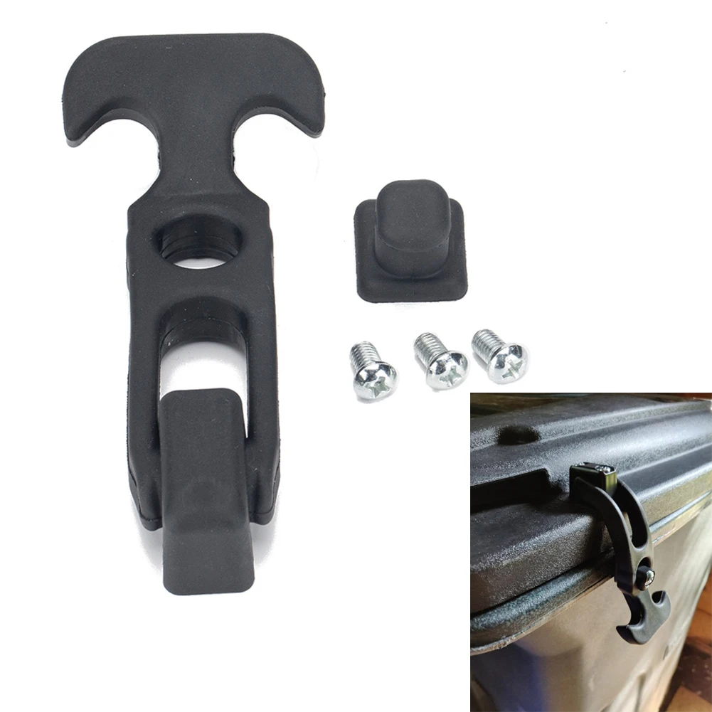 Rubber Flexible Draw Latch Buckle With Screws Kit Repair parts T-Handle Hasp Elastic For RV Tool Box Cooler