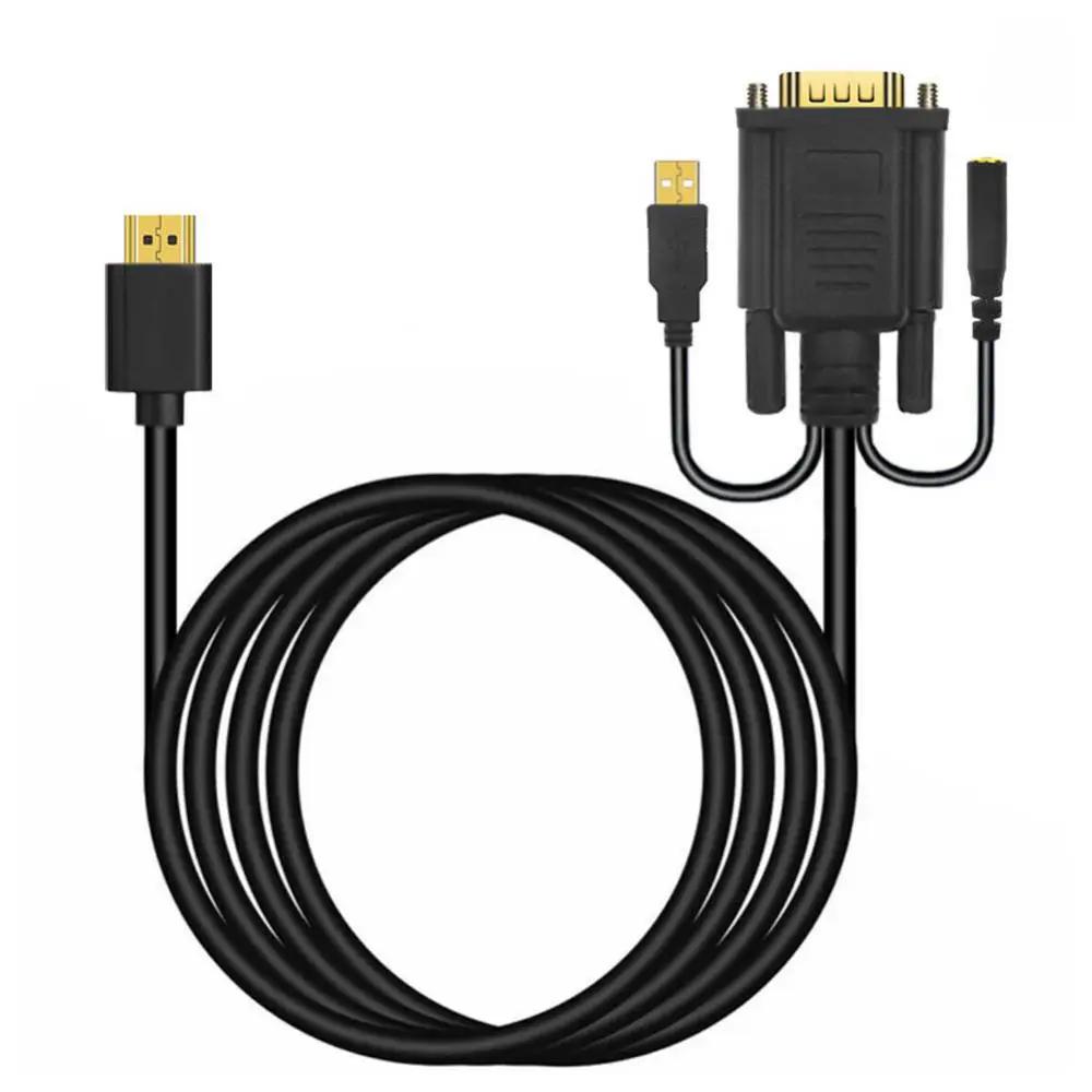 Bluelans 1/1.5/2M 1080P HDMI-compatible to VGA Female Cable Adapter Converter for PC Laptop Monitor