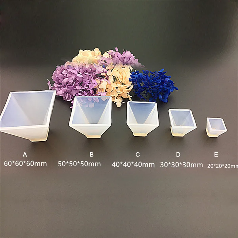 Transparent Pyramid Silicone Mould Resin Craft Jewelry Crystal Mold With Plastic Frame Jewelry Crafts Resin Molds