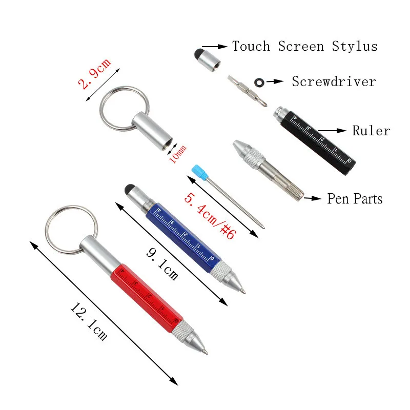 1/20/PCS/LOT NEW Multifunction pen Mini Pocket-size Metal Ballpoint Pen Rotating Small Portable Oil Pen Tool Pen Keychain