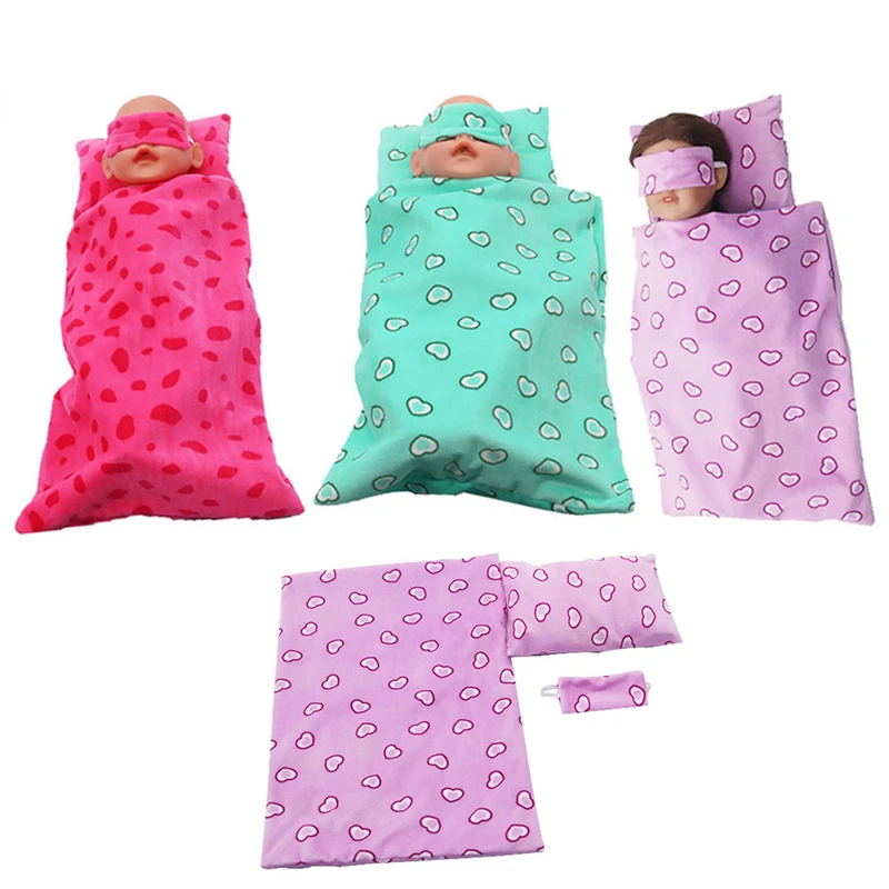 

18 Inch Doll Clothes for Doll Accessories Sleeping Bag Set 40-43cm Baby Born Clothes Reborn Doll's Toy Children's Christmas Gift