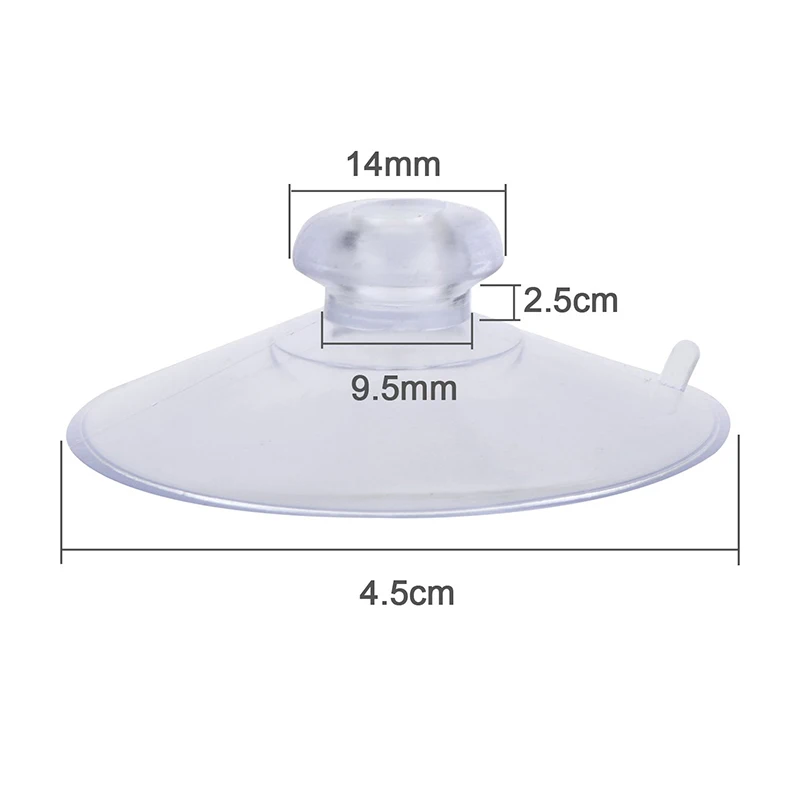 Ventosa transparente sin gancho, almohadillas de plástico reutilizables para vidrio, 45mm, 20 unidades
