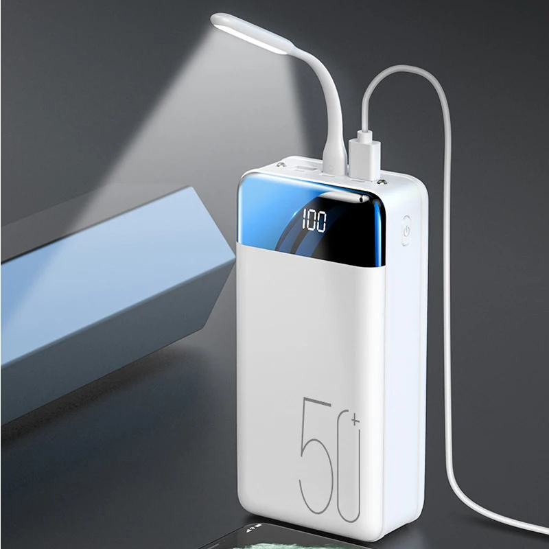 Fast Charge Power Bank for iPhone Xiaomi Huawei 3 USB Type C Portable Charger Mobile External Battery Pack Powerbank 50000mAh