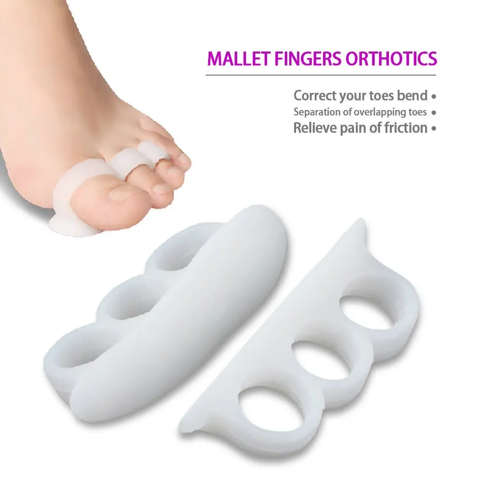 2Pcs Silicone Gel Toe Finger Separator Feet Care Braces Supports Tools Bunion Guard Hallux Valgus Foot Massager Pain Relief C134