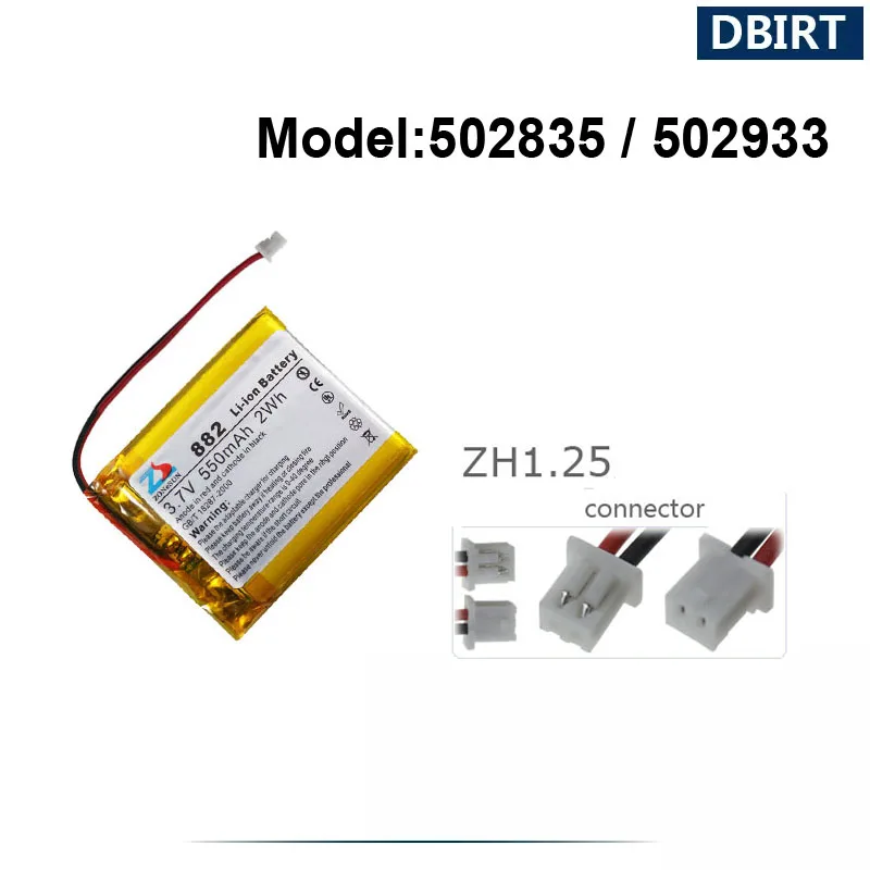 550mAh LP502835 AHB502835 502835 882 بطارية ل GPS بلوتوث سماعة سماعة ساعة ذكية 3 أسلاك NTC PH2.0 Molex1.25 XH2.54