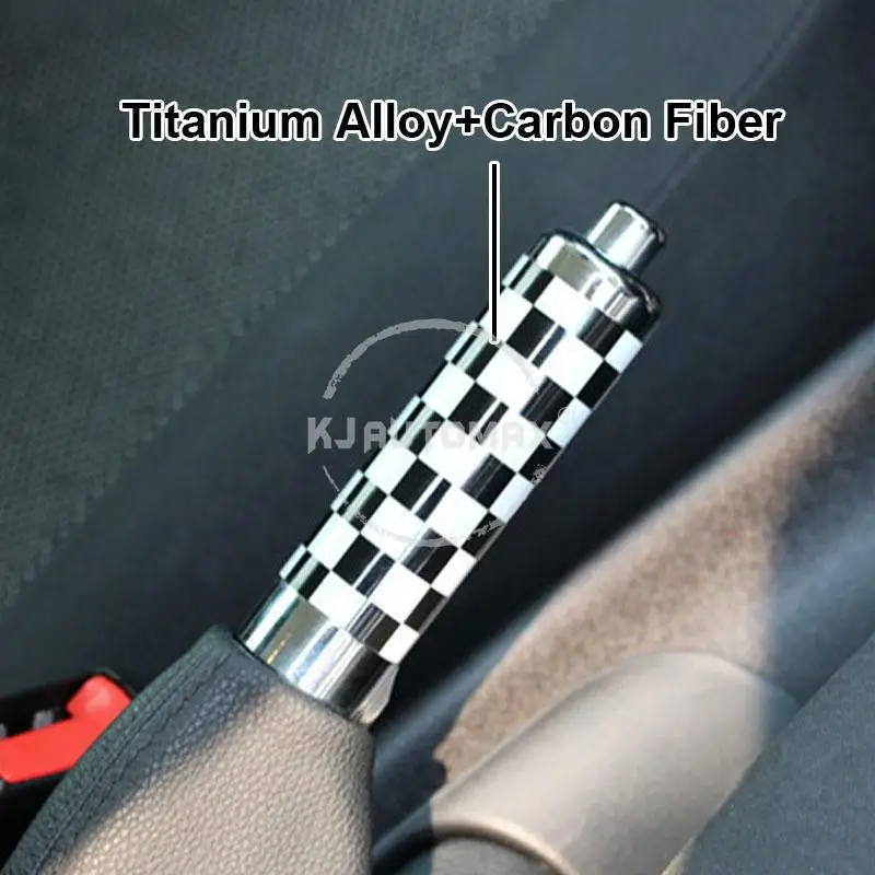 KJAUTOMAX For Mini Cooper R55 R56 Grey Jack Union Jack Carbon fiber Titanium alloy Checker Hand Brake Cover