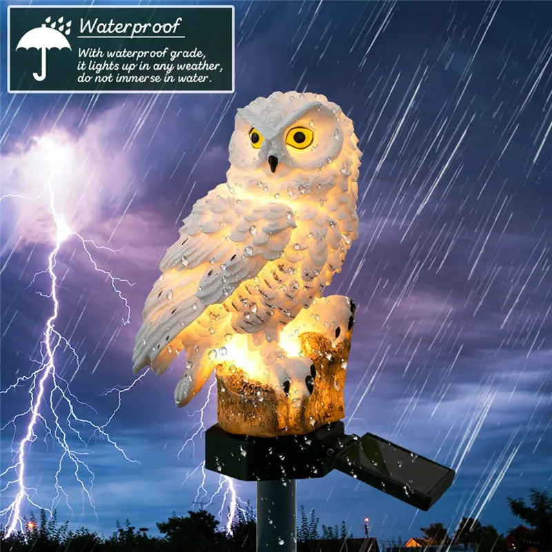 Solar Owl Garden Light Outdoor LED Lawn Lamp for Garden Decoration Waterproof Christmas Lights Outdoor Solar Lamp Post