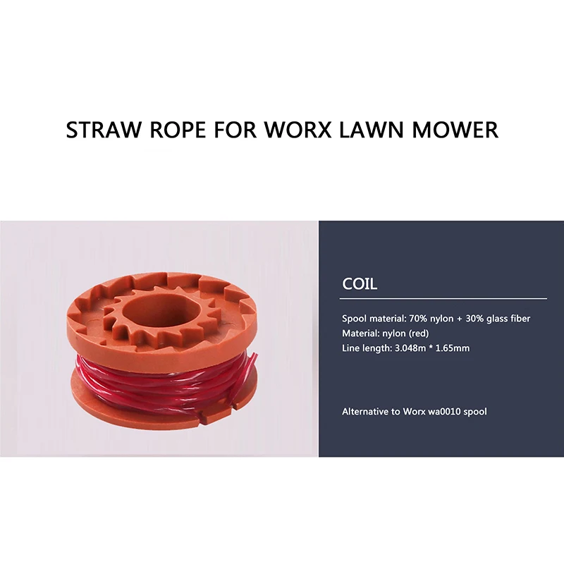 Rodada Nylon Cord Wire String para Grass Trimmer, Grass Cut Line, Linha Corda, 8Pcs, 1,65 milímetros