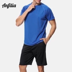 Anfilia Men Dry-Fit Shirts Solid Color Loose Fit Shirt UV-Protection Men's Rash Guard UPF 50+ Beach Wear Sports wear Surfing