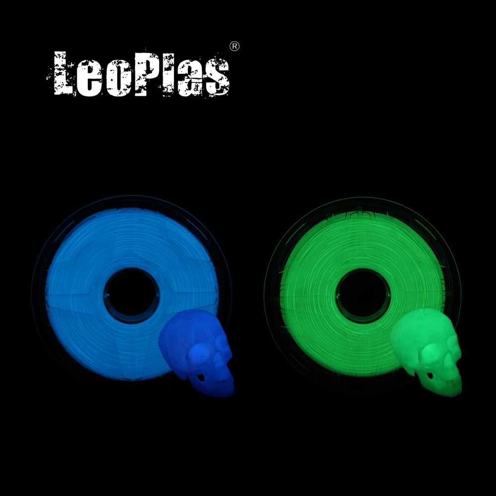 

LeoPlas Glow in Dark PLA Filament 1.75mm 1kg For 3D Printer Pen Consumable Printing Supply Plastic Material