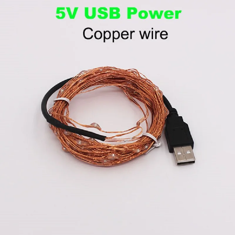 2M 5M 10M Led Strings Copper Wire 3A/USB Fairy Lights For New year's Day Christmas Wedding Birthday Party Decoration