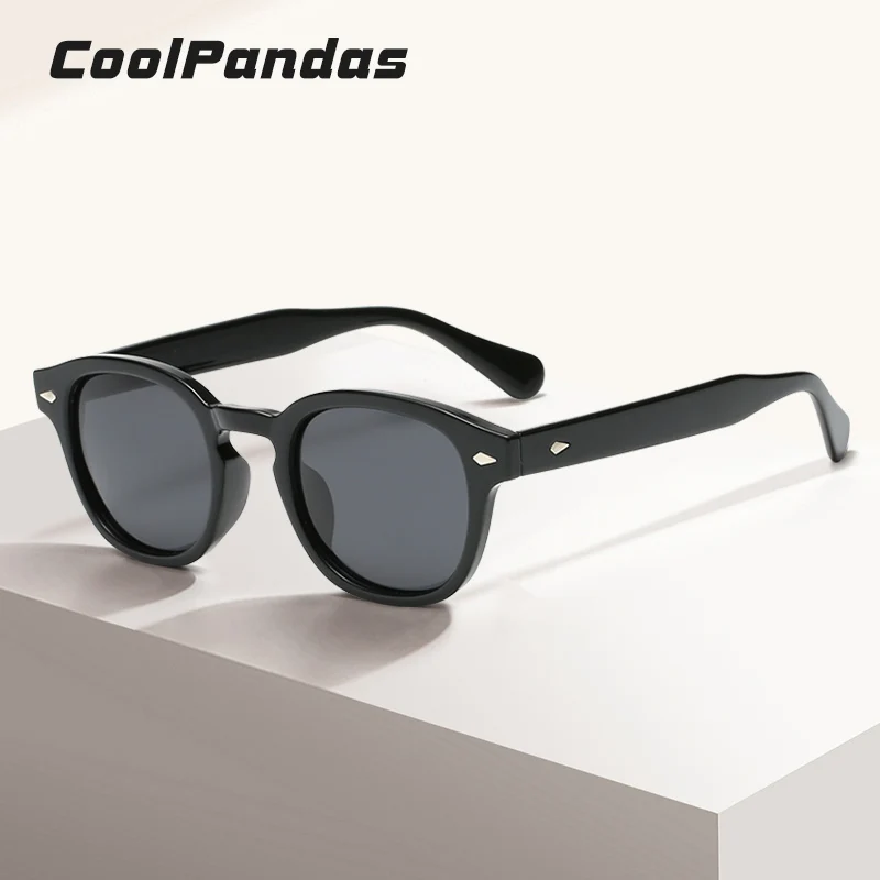 CoolPandas Fashion Polarized Sunglasses Men 2021 Round Women's Rivet Glasses Classic Leopard Frame Anti-Glare zonnebril dames