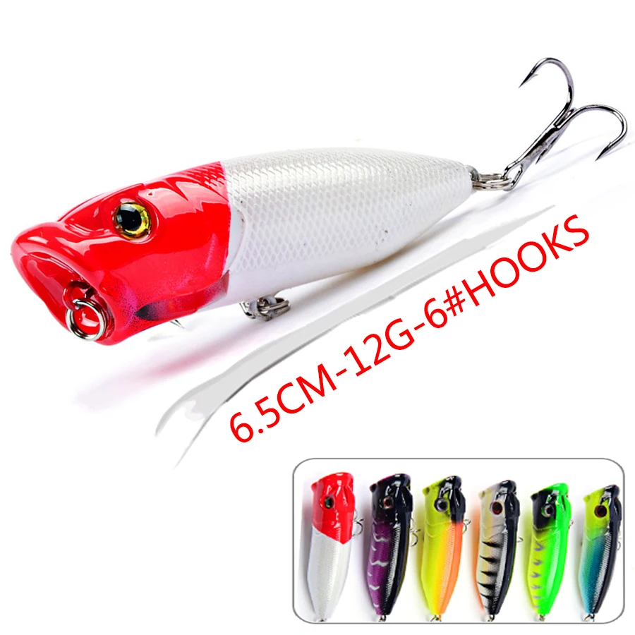 Floating Popper Crankbait Fishing Lure Hard Plastic Fake Bait Artificial Wobblers For Pike/Trolling 3d Eyes Fish Bass Swimbait