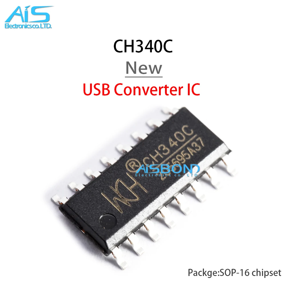 10Pcs/Lot Original CH340C USB Converter Chip 16PIN 340-C Sop-16