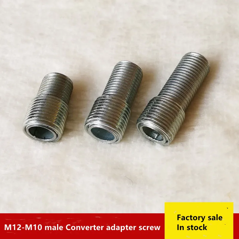 2pcs/lot Outer M12 To M10 Fine Teeth Adapter Screw Hollow Tooth Tube Iron Threaded Converter Tube Screw DIY Tool Accessories