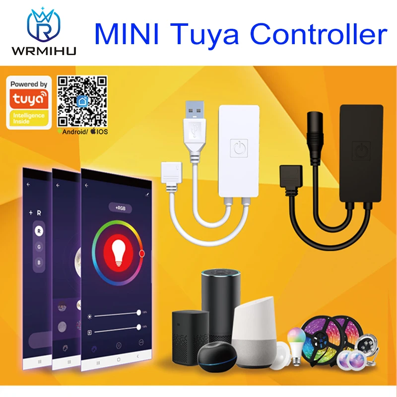 Smart Tuya Wifi Mini Rgb Led Controller DC5-24V Alexa Google Voice Ios Android App Controle Dc Usb Interface Voor Rgb strips