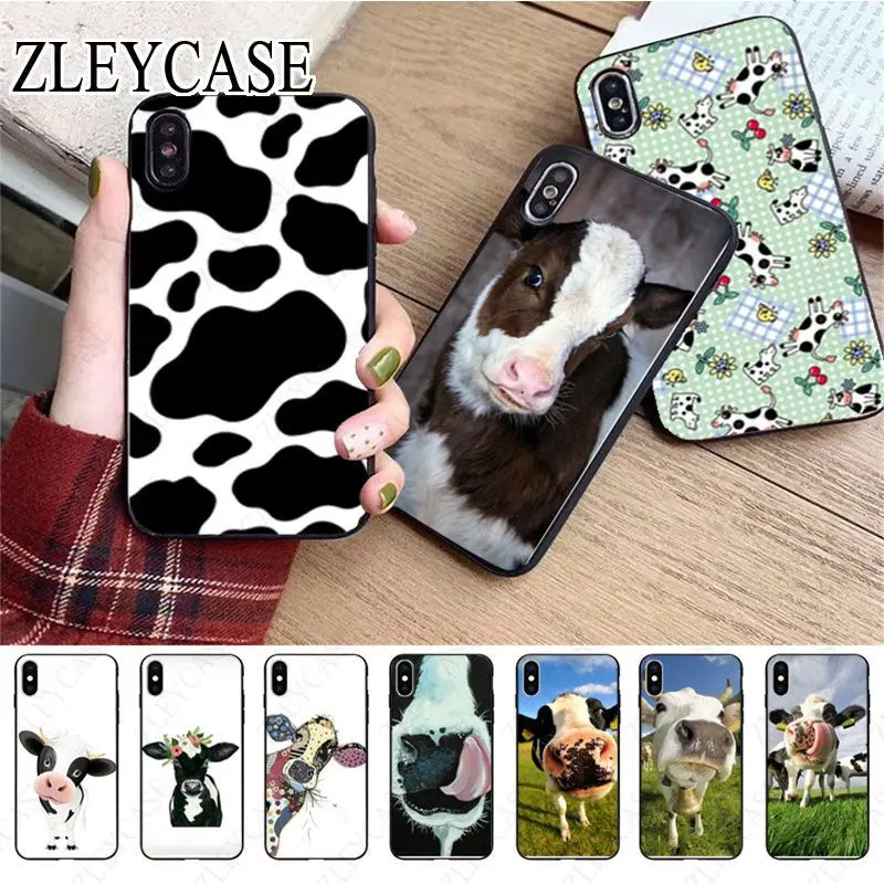 Animal cattle cow Soft Shell Phone case For iphone 13pro 14pro 15pro 12pro 11pro xs max 7 XR 12mini 15plus 13mini SE cover coque