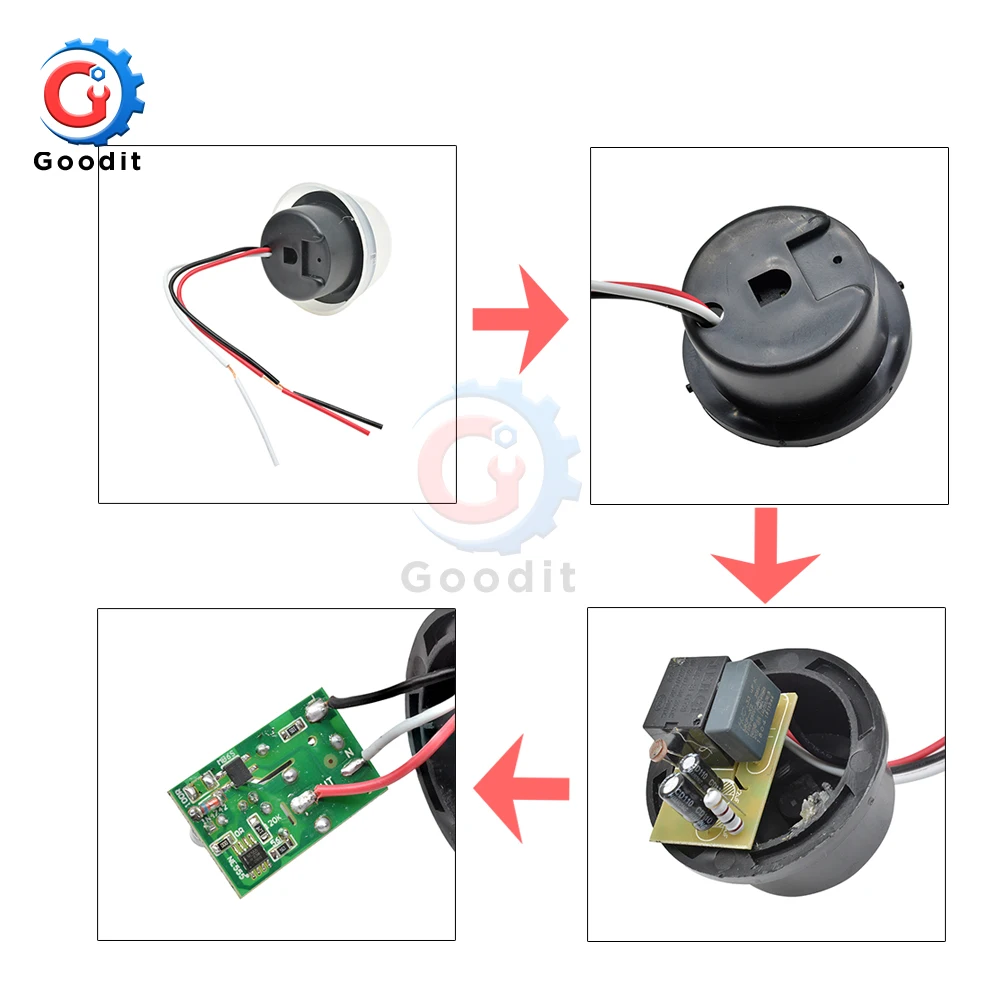 AS-20 DC 12V AC 110V 220V 10A Waterproof Sensitive Auto Photo Switch On/Off Photocell Street Light Switch Sensor Switch Tools