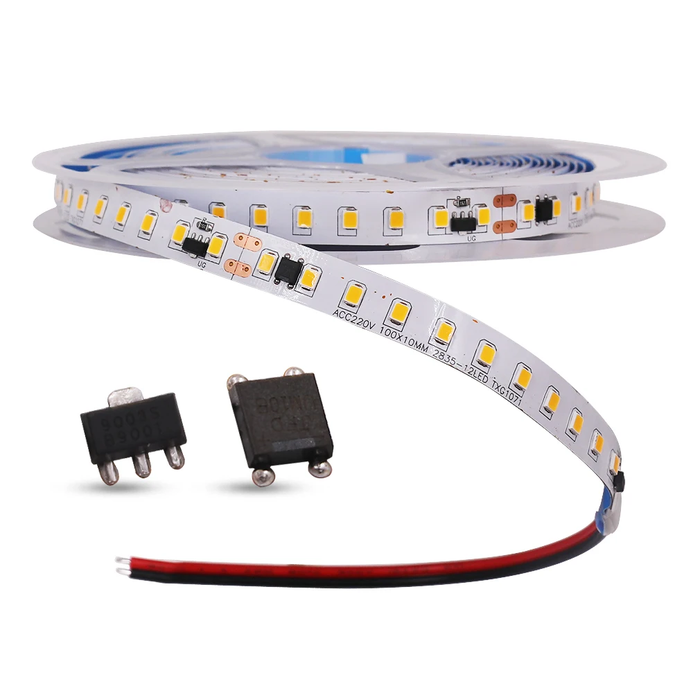 220V 2835 Led Strip Light 120LED/m 5m With IC Control Waterproof IP67 Tube Lamp Decoration White/ Warm/ Natural 12mm PCB Width