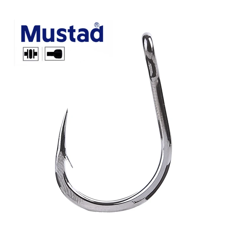 Saltwater Mustad 10827np 4X Hoodlum Live Bait Hook Deep Sea Fishing Hook Barbed Iron Board Fishhook Jigbait Angeln Claw Anzol