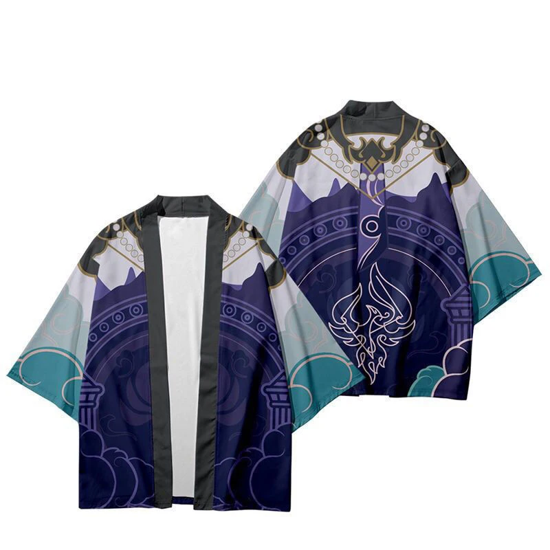 Game Kaedehara Kazuha Kimono 3D Print Kazuha Cosplay Haori Cloak Party Tops Streetwear Shirt