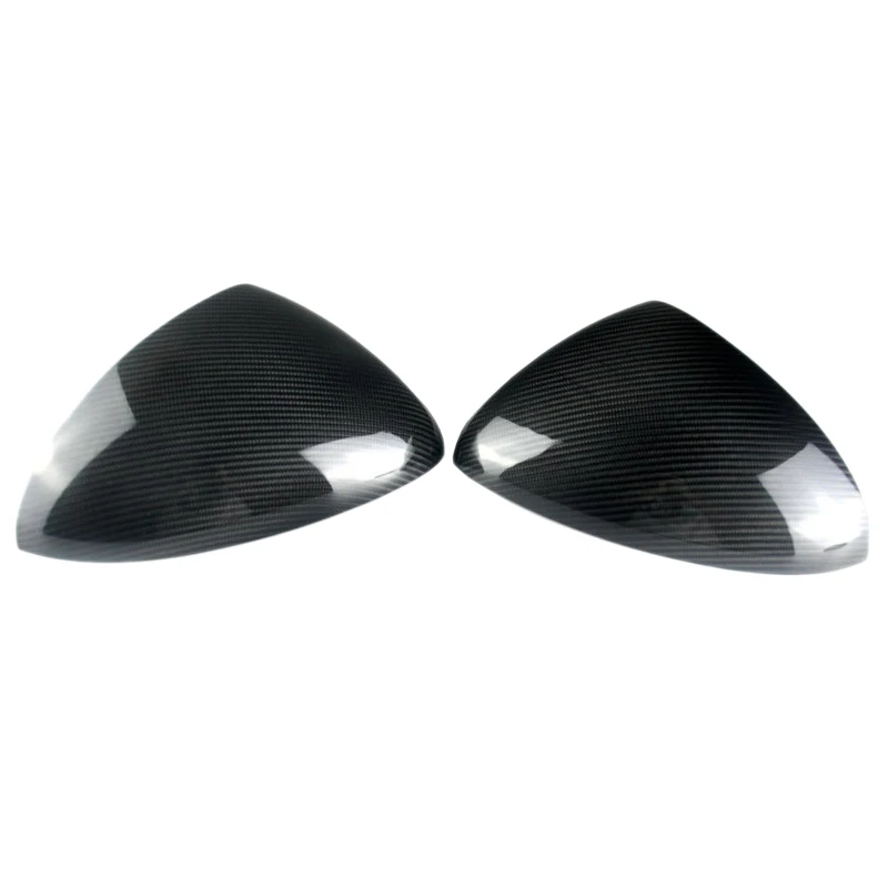 2Pcs Car Carbon Fiber Side Rear View Mirror Cover Trim for-Porsche Cayenne 958 2011-2014