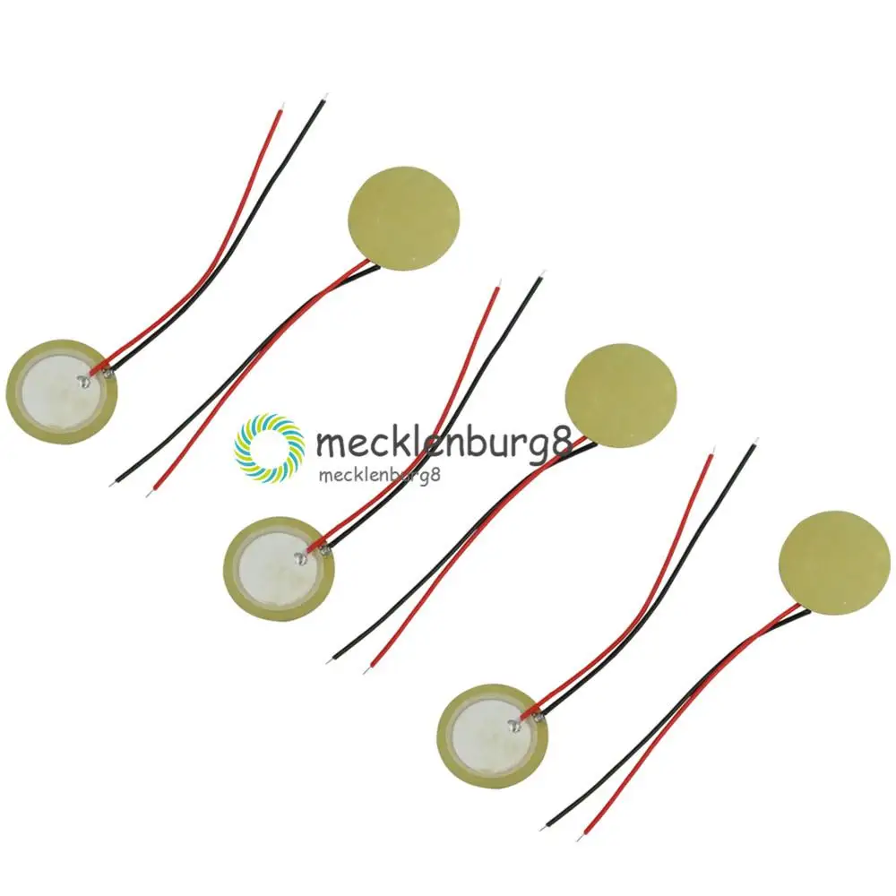 10PCS NEW 18mm Piezo Elements Sounder Sensor Trigger Drum Disc + wire copper m8