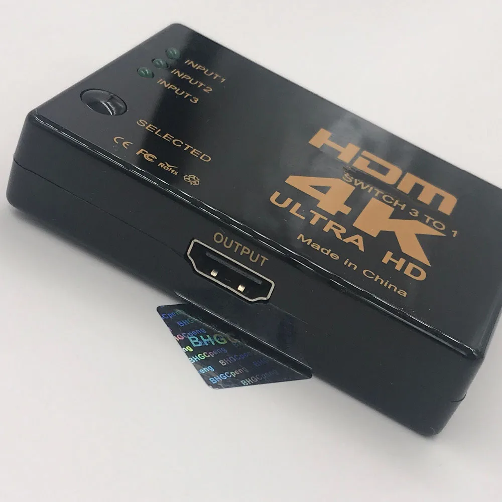Interruptor Ultra HD 4K HDTV, adaptador divisor de 3 entradas y 1 salida, amplificador de modelo cuadrado, conmutador Triple hembra de alta velocidad