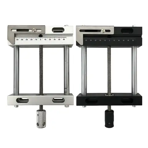 140x320mm 알루미늄 플랫 집게 벤치 바이스 실버 블랙 컬러 바이스 고정 장치 나사 평행 조 바이스 일반 바이스 QGG CNC 도구